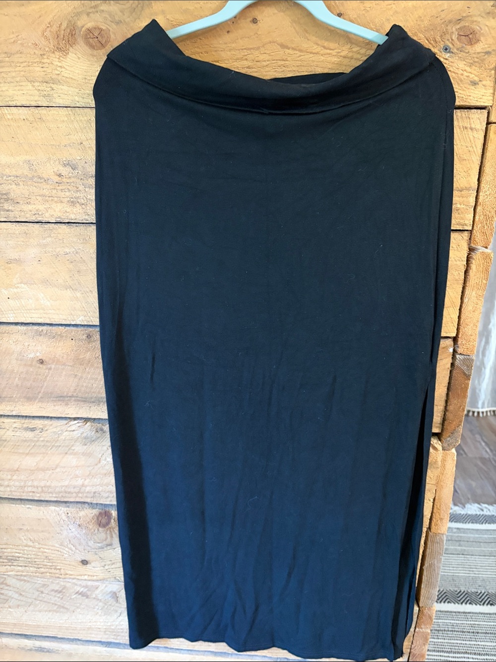 No Boundaries Black Fold-Over Waist Maxi Skirt